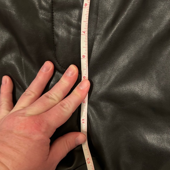 Abercrombie & Fitch Vegan Leather Flare Pants - Picture 9 of 10